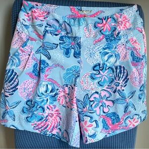 Lilly Pulitzer High Waist Floral Skort- Blue and Pink